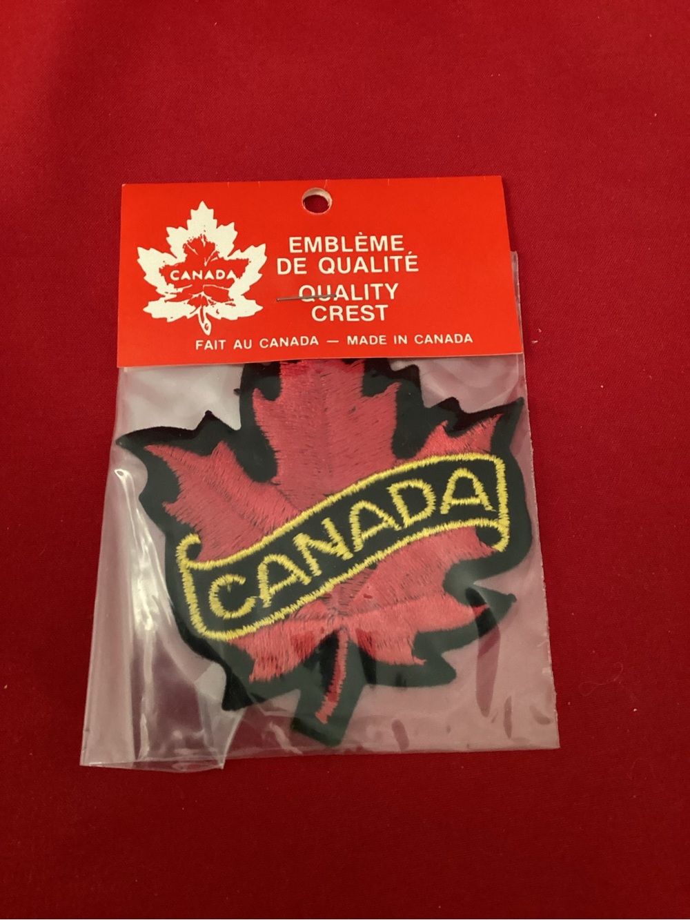 Maple Leaf Patch - Red and Black Embroidered Crest